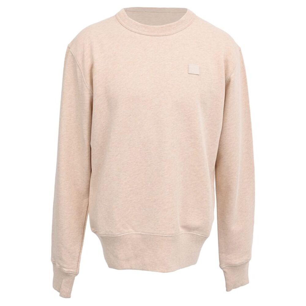 Acne Studios Fairview Face Sweatshirt in Beige Cotton
